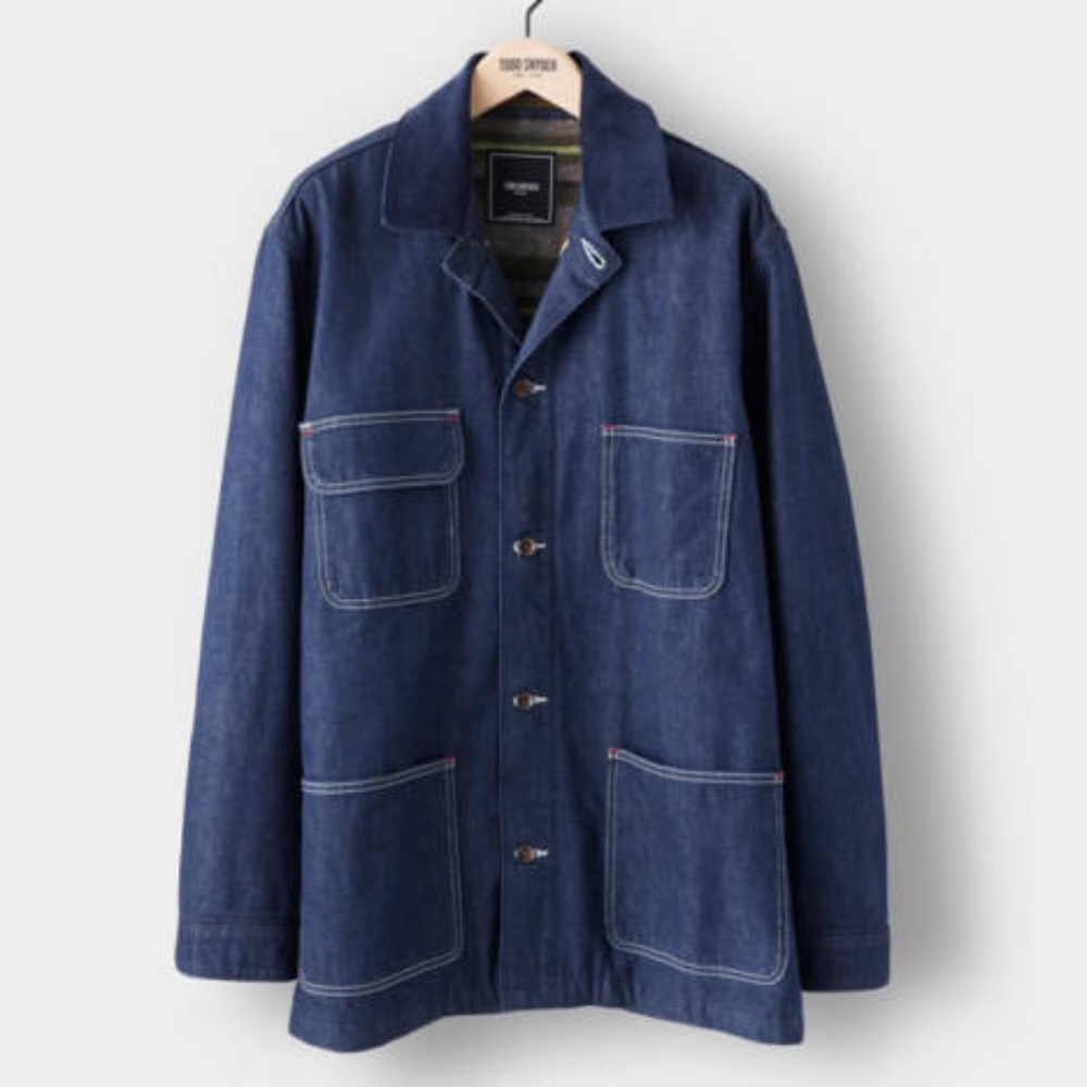 Todd Snyder Indigo Denim Blanket-Lined Workwear Chore Barn Jacket - XL - Picture 9 of 12